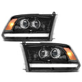 Partsam Full LED Headlights Assembly Compatible with 2009-2018 Ram 1500 2500 3500, DOT Approved Dual Projector Assembly Pair with Start Animation DRL Sequential Turn Signal Hi/Low Beam 6500K 12V IP67