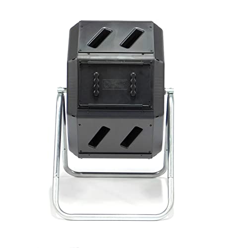 FCMP Outdoor IM4000 Dual Chamber Tumbling Composter, 37 Gallon, Black W19586