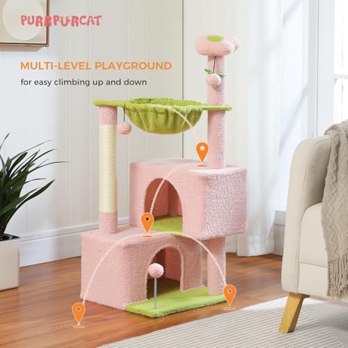 45-Inch Cat Tree with 2 Condos, Scratching Posts and Hammock F616
