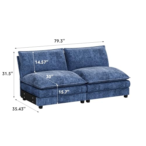 Homall 119" Modular Sectional Sofa with Reversible Ottoman, Light Grey V97154