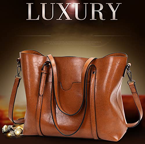 Women's Leather Top Handle Satchel Tote Bag Brown S278680