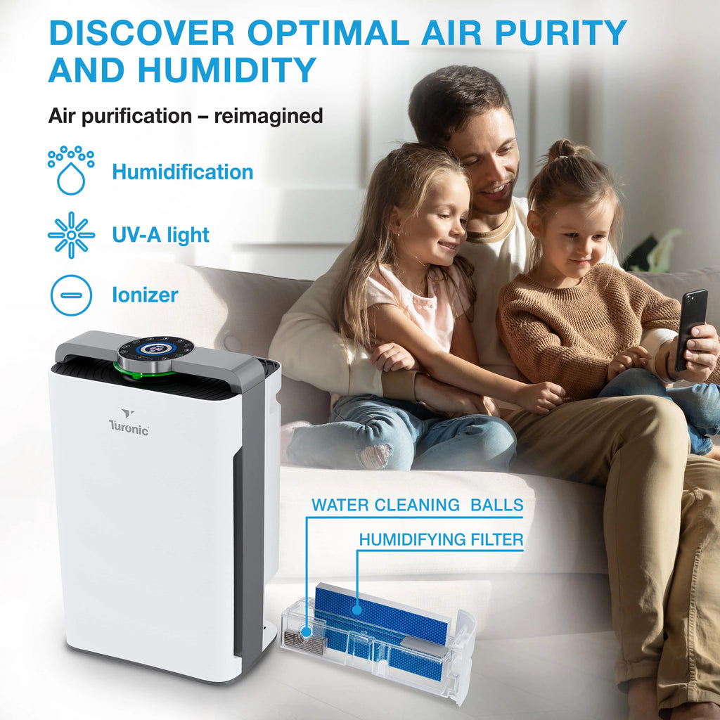 Turonic PH950 Hepa Air Purifier with Humidifier for Large Rooms D300987