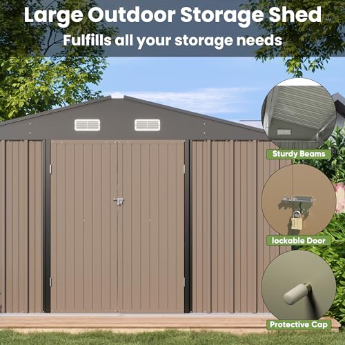 Patiowell 3 x 3 FT Outdoor Storage Shed with Sloping Roof, Grey F27529