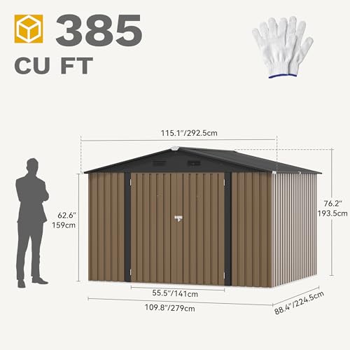 DWVO 6x4ft Metal Storage Shed for Outdoors, Dark Gray T6985