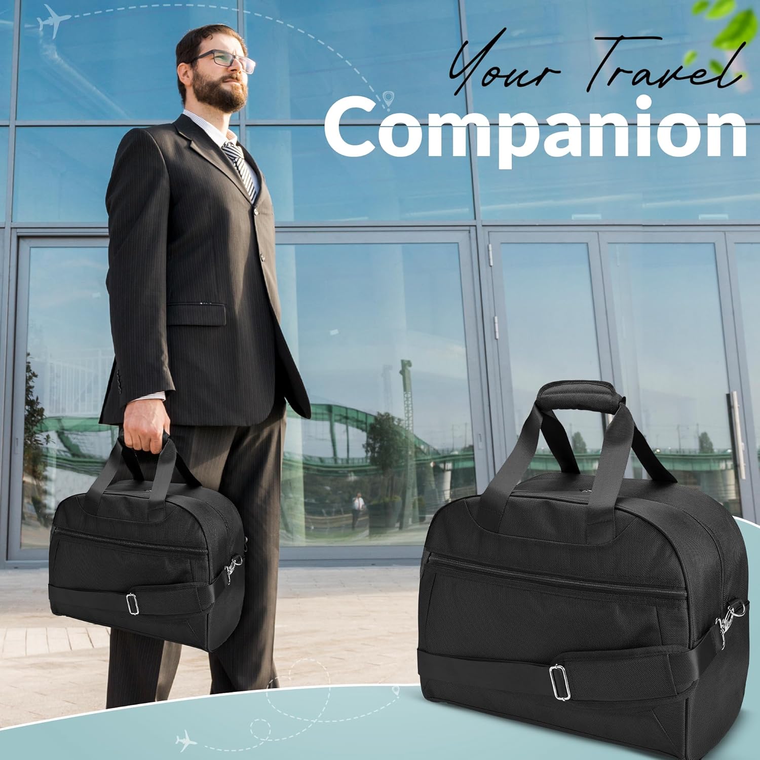 Personal Item Carry-On Bag Underseat Nylon Duffel R7658