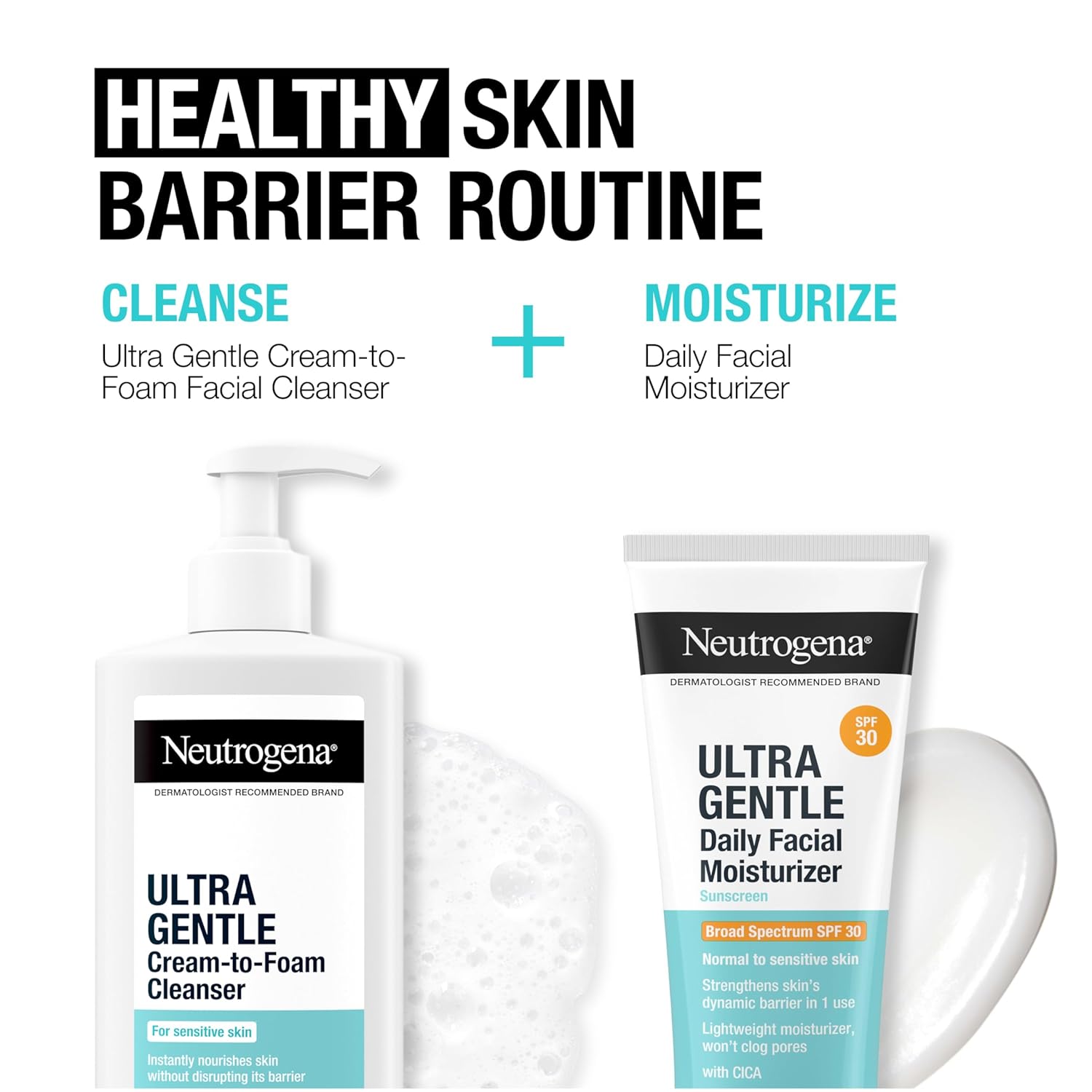 Neutrogena Ultra Gentle Daily Facial Moisturizer SPF 30, Fragrance-Free, 3.4 fl oz S7544