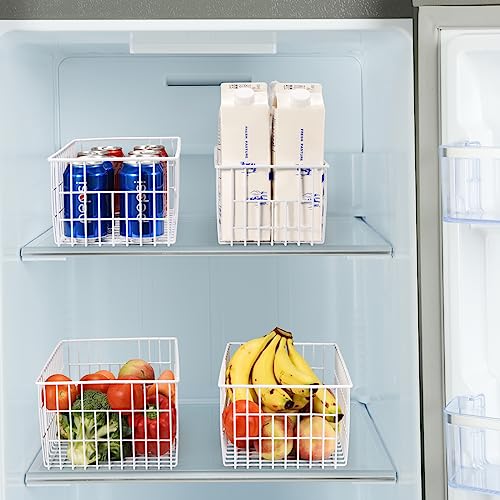 Orgneas Freezer Organizer Bins, Vertical Sides Wire Baskets, Set of 6 A2411