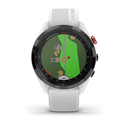 Garmin Approach S62 GPS Golf Watch, Black Bezel White Band G6715