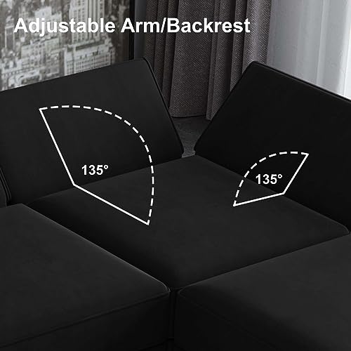 Belffin Oversized Modular Sectional Sofa with Double Chaises and Storage F17277