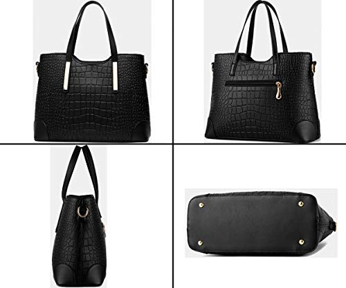 Women Faux Leather Tote Bag 2 Pcs Set X746