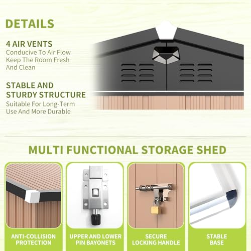 Metal Storage Shed 10x12 Outdoor Building with Lockable Doors T60989