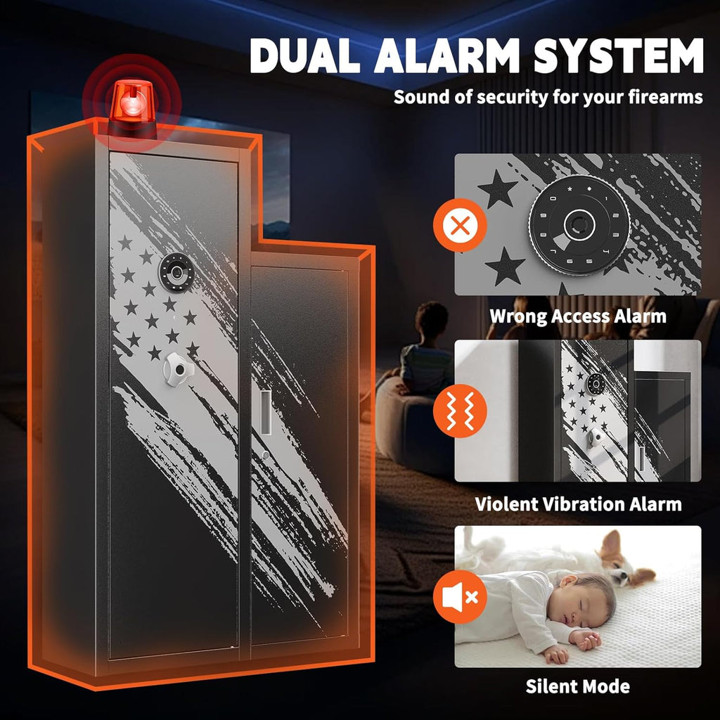 KAER 8-12 Rifle Gun Safe for Rifles and Pistols with Detachable Gun Racks M5791