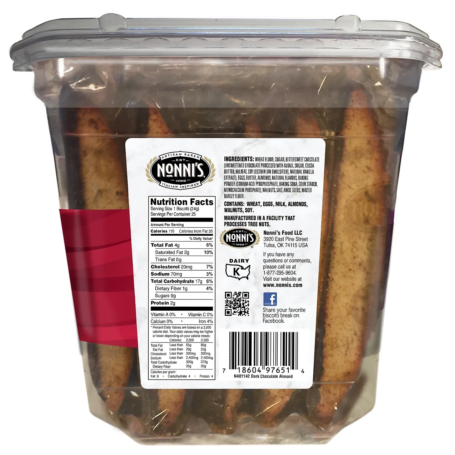 Dark Chocolate Almond Biscotti X196