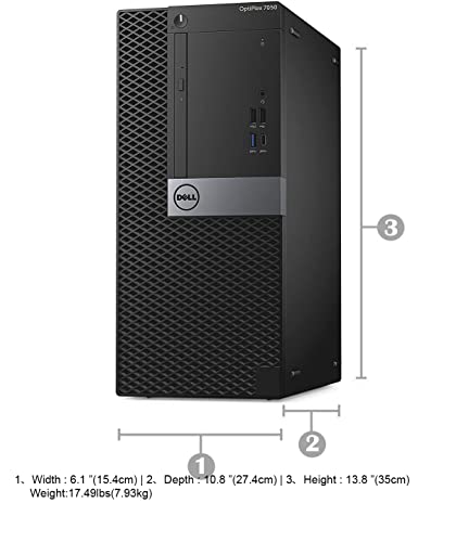 Dell 7050 Mini Tower Desktop Intel i7-7700 32GB DDR4 1TB NVMe SSD 2TB HDD Wi-Fi BT Win10 Pro (Renewed) P50862