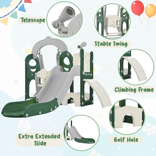 Toddler Slide with Swing Playset, Indoor Outdoor Climbing Toys for Ages 1-3 P1291