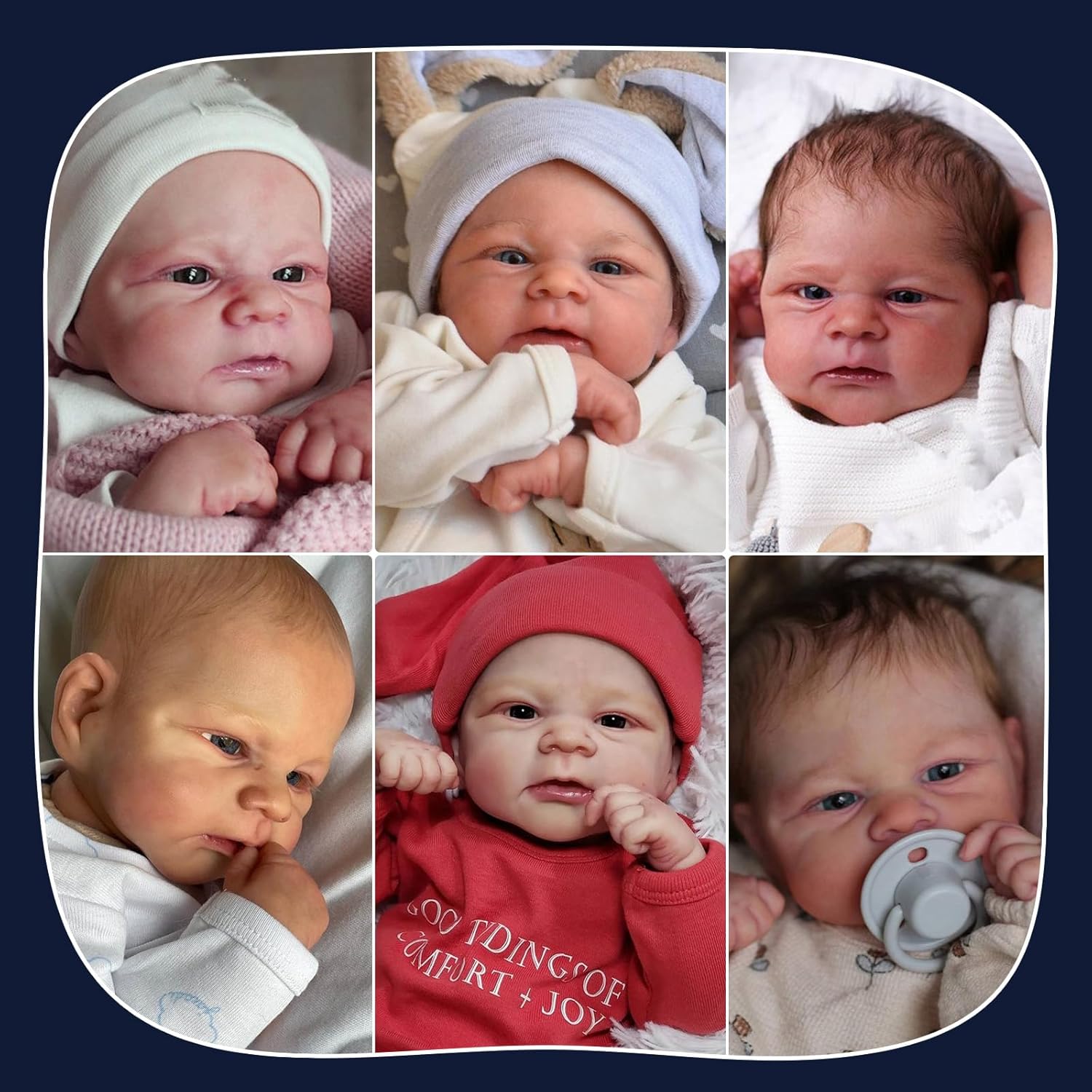 JIZHI Lifelike Reborn Baby Dolls 17 Inch Realistic Boy Soft Body Gift Set L153405