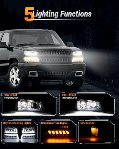 Z-OFFROAD LED Headlights Assembly with DRL for 2003-2006 Chevy Silverado Avalanche Y434052