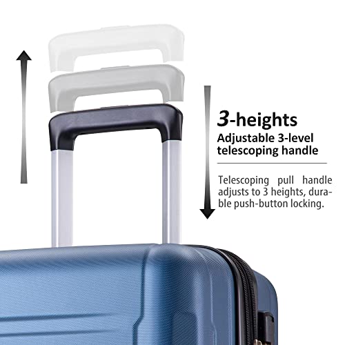 Merax Expandable Spinner Luggage Set 2-Piece, ABS Hard Shell with TSA Lock, 20in+28in, Green R6444