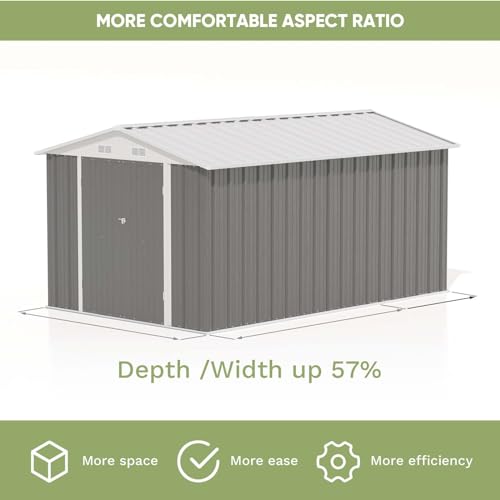 Patiowell 3 x 3 FT Outdoor Storage Shed with Sloping Roof, Grey F27529