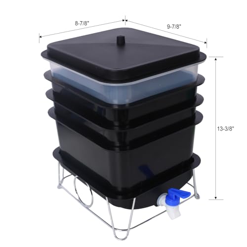 Worm Farm Kit, 4-Tray Worm Composter for Indoor & Outdoor Use L5930