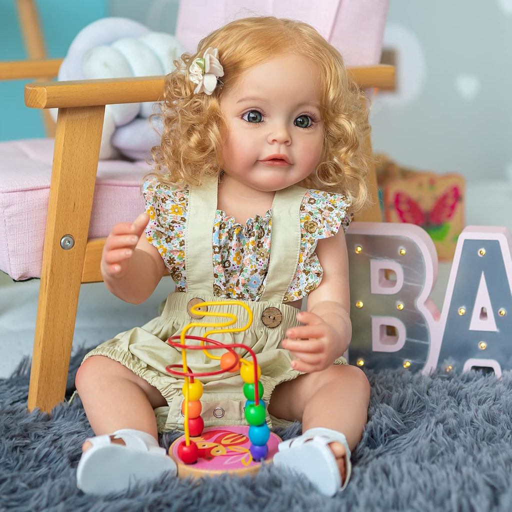 iCradle Reborn Baby Doll 22 Inch Realistic Newborn Toddler Doll Girl Full Body Waterproof Silicone Babies Doll for Kids Ages 3+