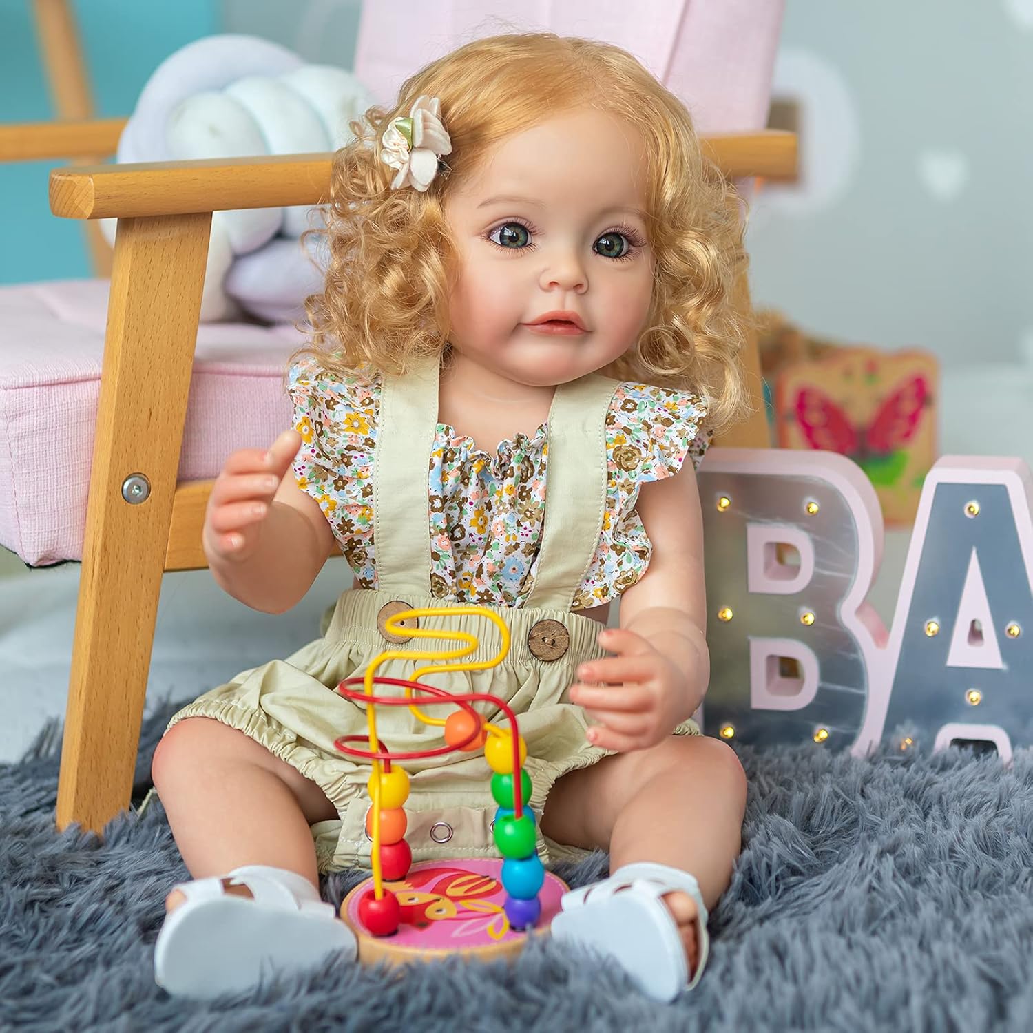 iCradle Reborn Baby Doll 22 Inch Realistic Newborn Toddler Doll Girl Full Body Waterproof Silicone Babies Doll for Kids Ages 3+