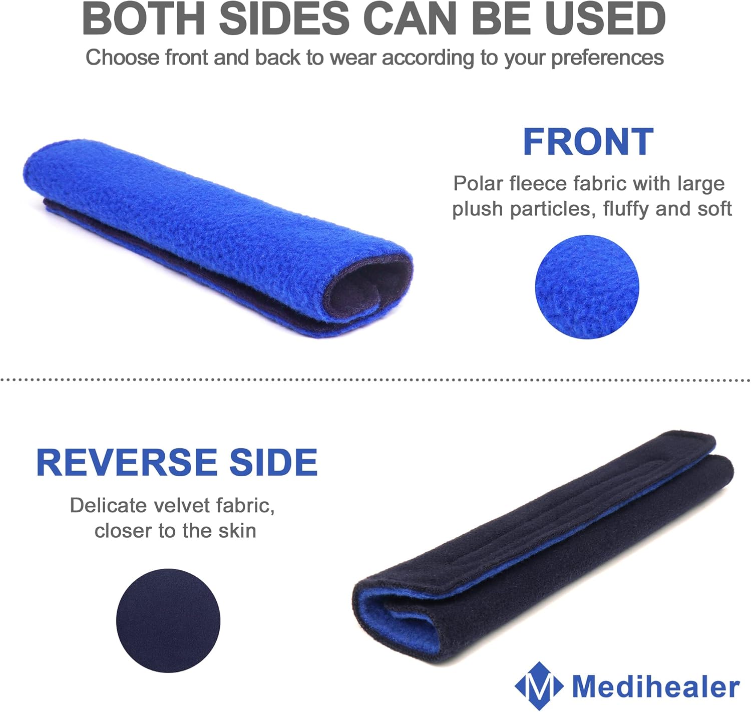 Medihealer CPAP Headgear Strap Covers, Soft Fleece Pads, 8 Pack M9594