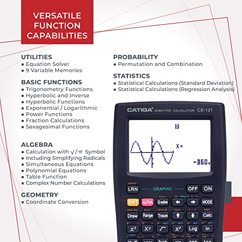Scientific Calculator with Graphic Functions for High School and College E1591