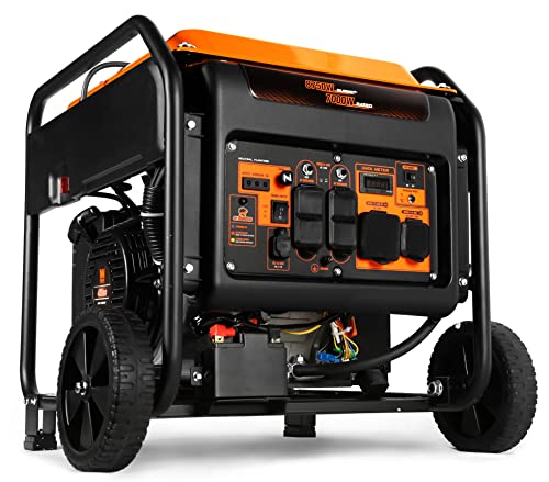 WEN GN875iX 8750-Watt RV and Transfer-Switch-Ready 120V/240V Electric Start Open Frame Inverter Generator with CO Shutdown Sensor, Black