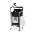 Laundry Hamper with Lid,Rolling Laundry Basket with Wheels,Metal Frame Laundry Sorter with Top Shelf and Removable Launddry Bags,Large Laundry organizer for Room, Bathroom, Bedroom (Black)