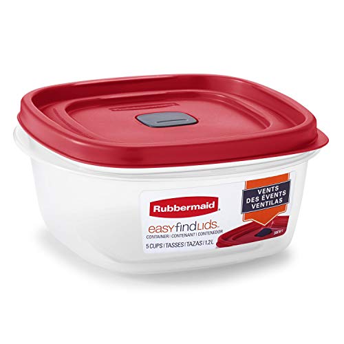 Rubbermaid Easy Find Lids Food Storage Containers, 3-Pack, Racer Red G73580