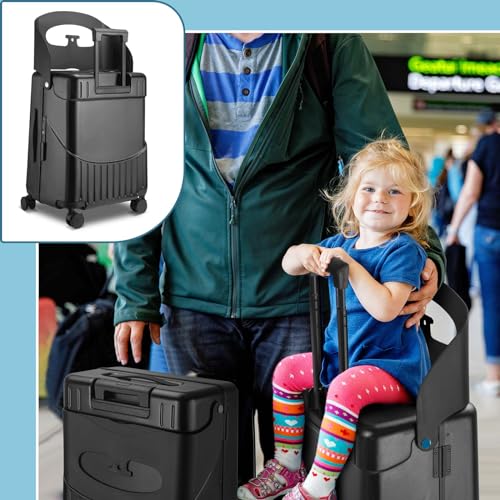 Kids Ride-On Carry-On Luggage with Seat, 22 Inch, Black B6282