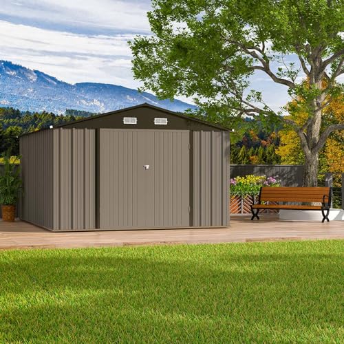 Patiowell 3 x 3 FT Outdoor Storage Shed with Sloping Roof, Grey F27529