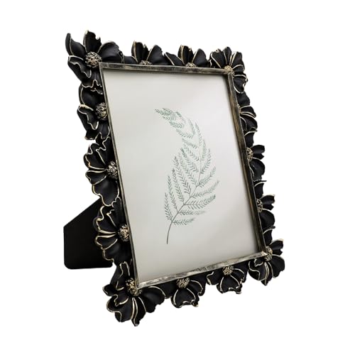 Vintage Picture Frame 8x10 Antique Black Ornate for Tabletop and Wall U180