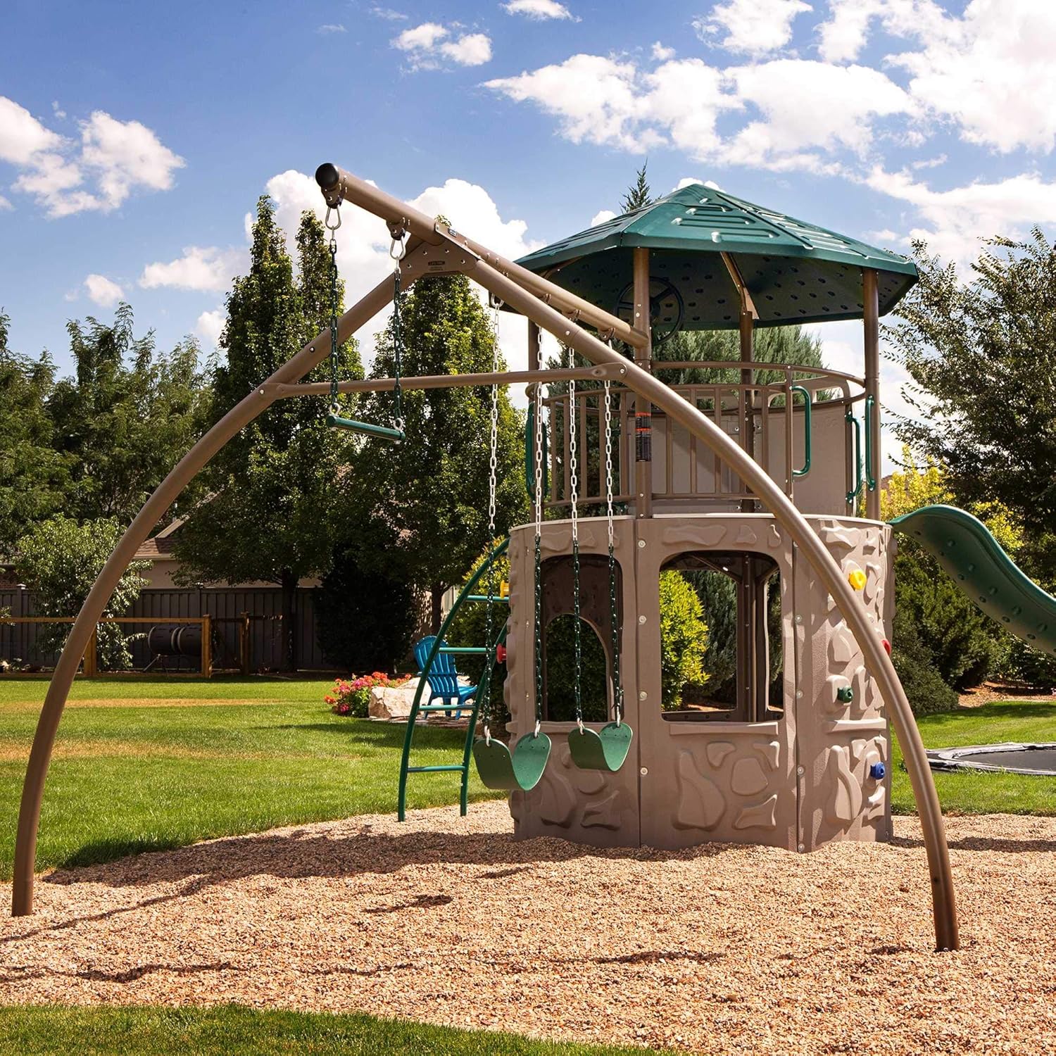 Lifetime Adventure Tower Swing Set, Earthtone L724449