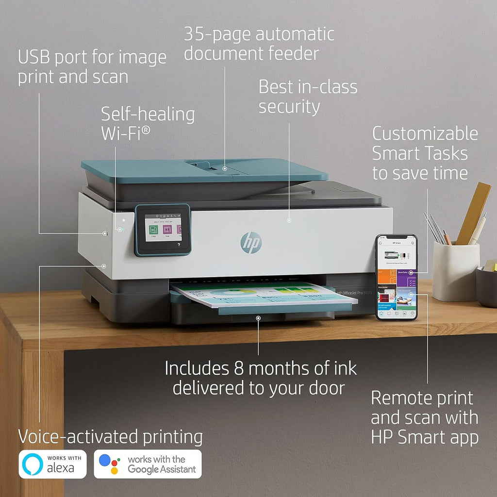 HP OfficeJet Pro 8035 All-in-One Wireless Printer with 8 Months of Ink B137