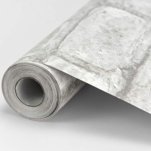 InHome NHS3709 Denver Brick Peel Stick Wallpaper, White T848303