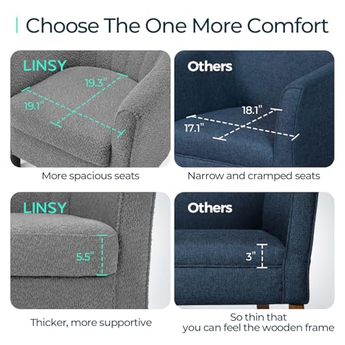 LINSY Accent Chair with Ottoman, Velvet, Olive Green C653