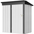 Greesum Outdoor Storage Shed 6 x 8 ft Metal Garden Utility Tool Shed with Lock, Brown U409