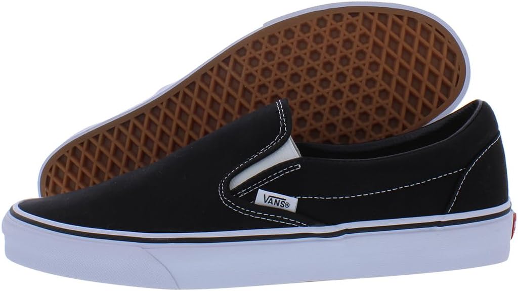 Vans Unisex Adults’ Classic Slip On Trainers Black/White