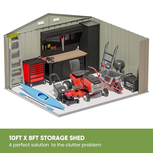 Patiowell 5x3 FT Outdoor Storage Shed with Sloping Roof and Lockable Door, Brown L4971