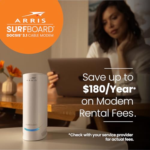 ARRIS Surfboard S34 DOCSIS 3.1 Multi-Gigabit Cable Modem, 2.5 Gbps Max Speed M5121