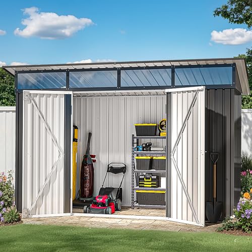 DWVO 6x4ft Metal Storage Shed for Outdoors, Dark Gray T6985
