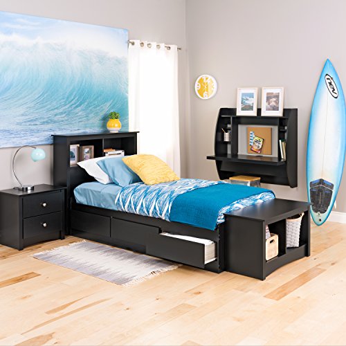 Prepac King Bookcase Headboard, Black A905