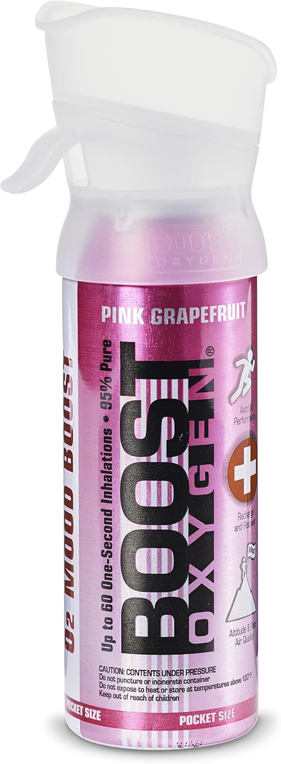 Boost Oxygen 5 Liter Portable Pure Natural Oxygen Canister with Grapefruit Flavored Pocket Size E97352