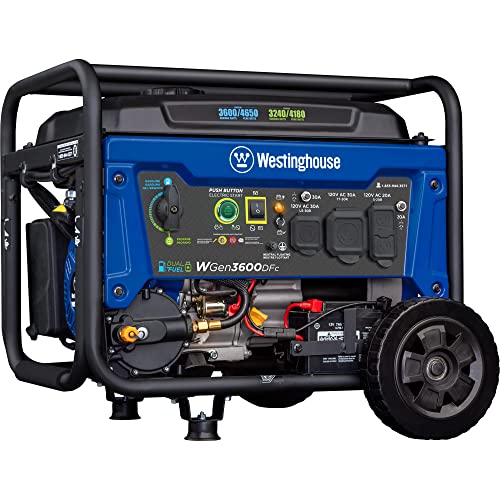Westinghouse 4650W Dual Fuel Generator with Remote Start and Tent Cover B158