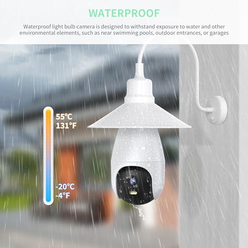 Eseecloud 5G Light Bulb Security Camera 2K with Auto Tracking, Weatherproof I331853