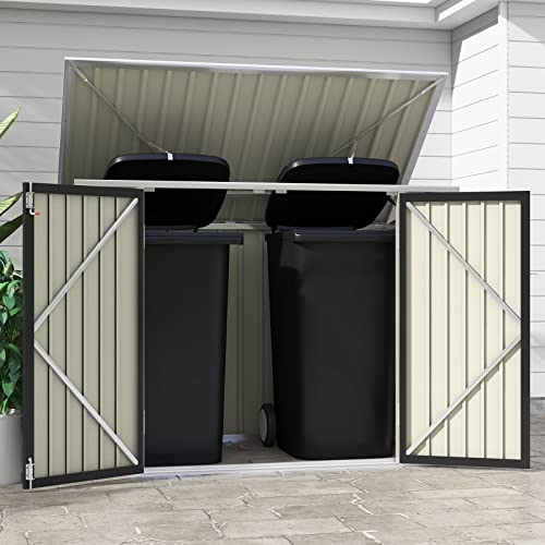 Patiowell 3 x 3 FT Outdoor Storage Shed with Sloping Roof, Grey F27529