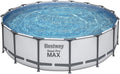 Bestway Steel Pro MAX 16 x 4 Foot Outdoor Frame Above Ground Round Swimming Pool Set with Ladder, Cover, Filter Pump, and Solution Blend