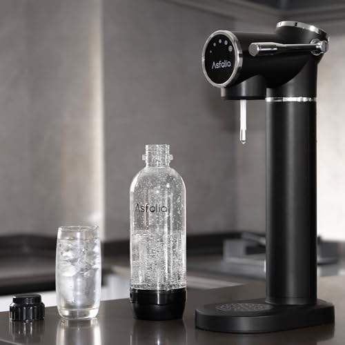 Sparkling Water Maker with LED Screen, Stainless Steel, 3 Bottles, Black P741